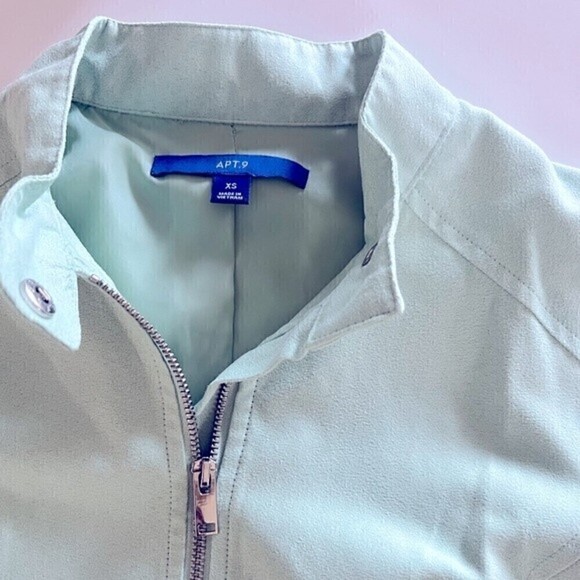 New Apt. 9 Long Sleeve Moto Jacket in Pearberry Green Retail $68.00 size XS - Picture 14 of 14